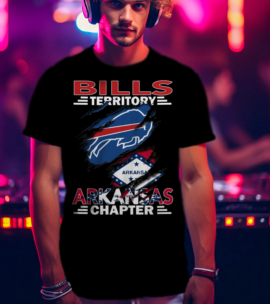 Bills Territory Arkansas Chapter Buffalo Logo And State Flag T-Shirt