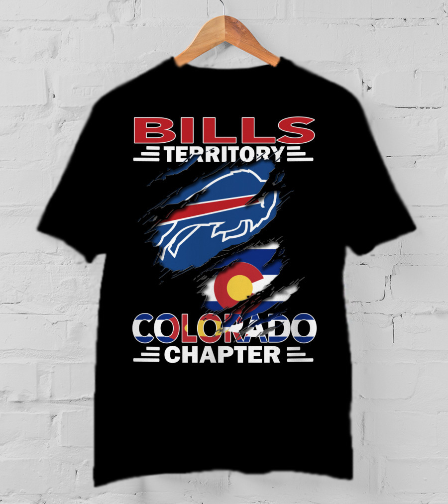 Bills Territory Colorado Chapter Buffalo Team Flag T-Shirt