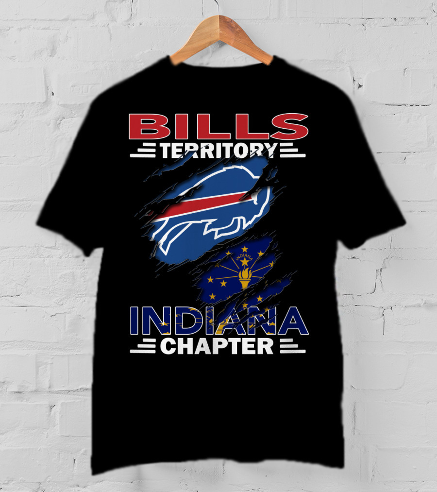 Bills Territory Indiana Chapter Buffalo Bills Indiana Flag T-Shirt