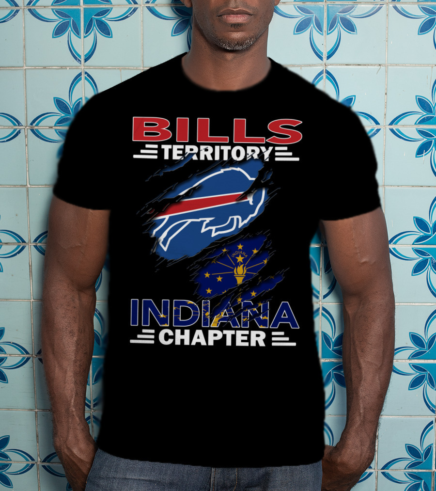 Bills Territory Indiana Chapter Buffalo Bills Indiana Flag T-Shirt