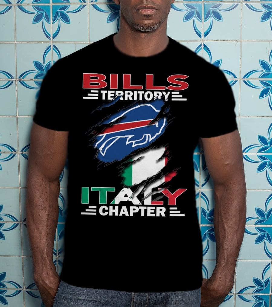 Bills Territory Italy Chapter Buffalo Football Fan Club Italy Flag T-Shirt