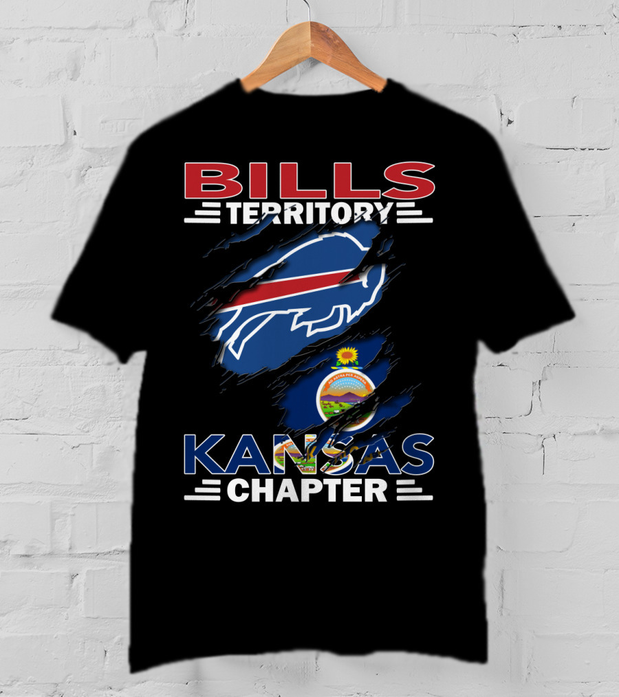 Bills Territory Kansas Chapter Buffalo Bills Logo Kansas Flag T-Shirt