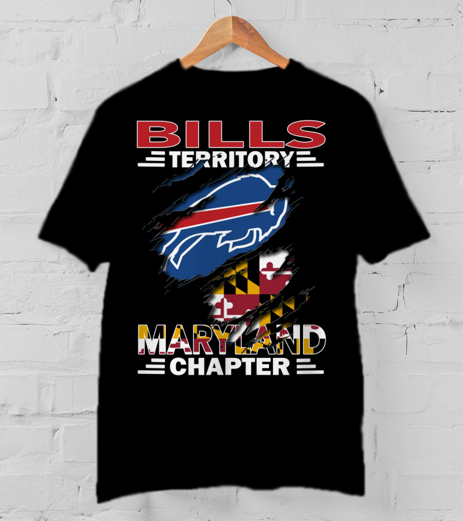 Bills Territory Maryland Chapter NFL Team Logo State Flag T-Shirt
