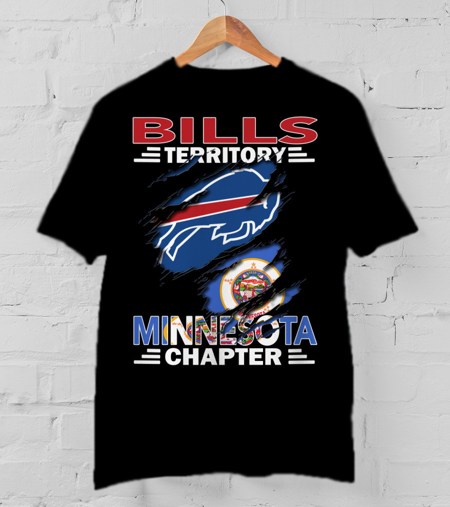 Bills Territory Minnesota Chapter Buffalo Logo And Minnesota State Flag T-Shirt