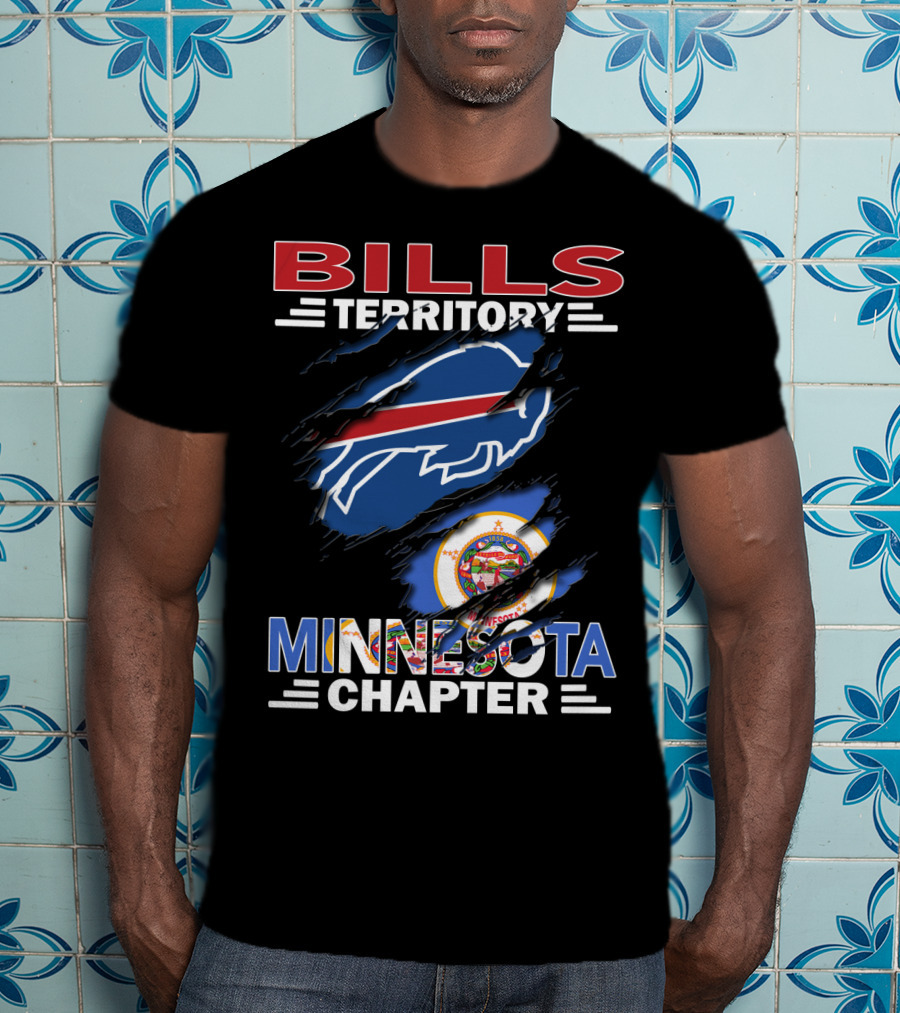 Bills Territory Minnesota Chapter Buffalo Logo And Minnesota State Flag T-Shirt