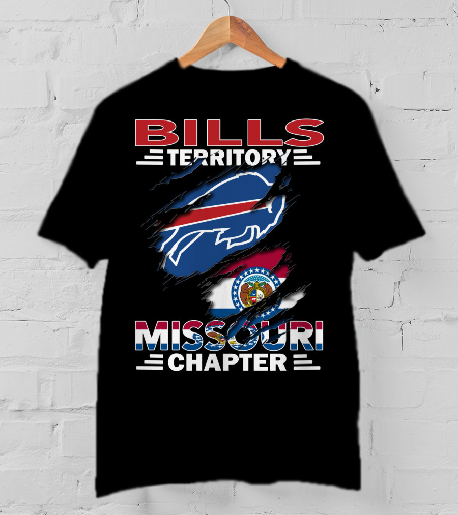 Bills Territory Missouri Chapter Buffalo Logo With State Flag T-Shirt