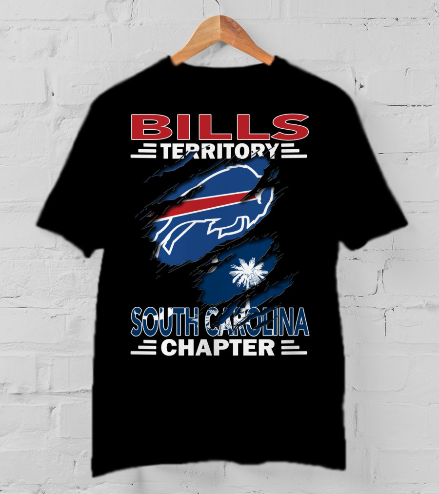 Bills Territory South Carolina Chapter Logo With Palmetto And Buffalo T-Shirt