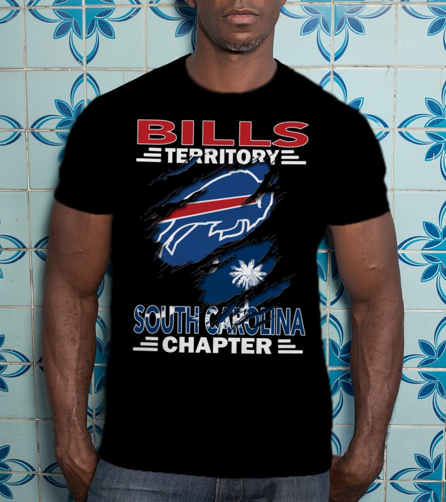 Bills Territory South Carolina Chapter Logo With Palmetto And Buffalo T-Shirt