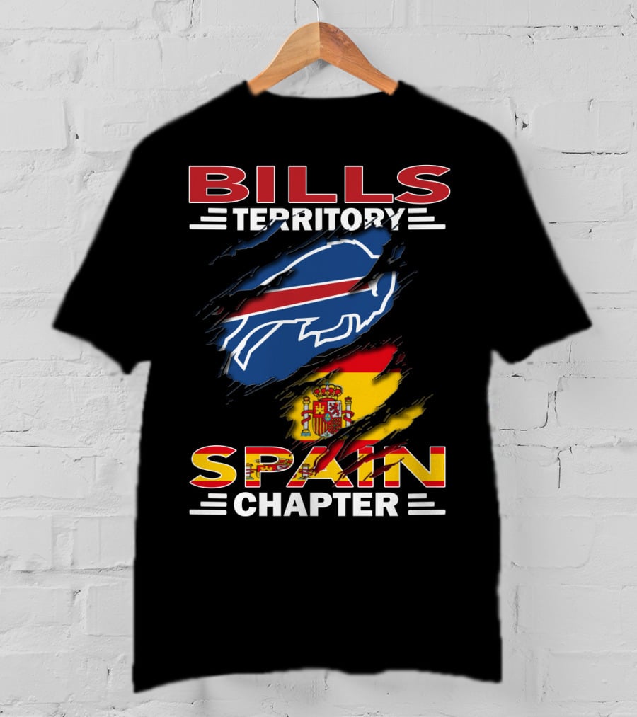 Bills Territory Spain Chapter Buffalo Logo Spain Flag T-Shirt