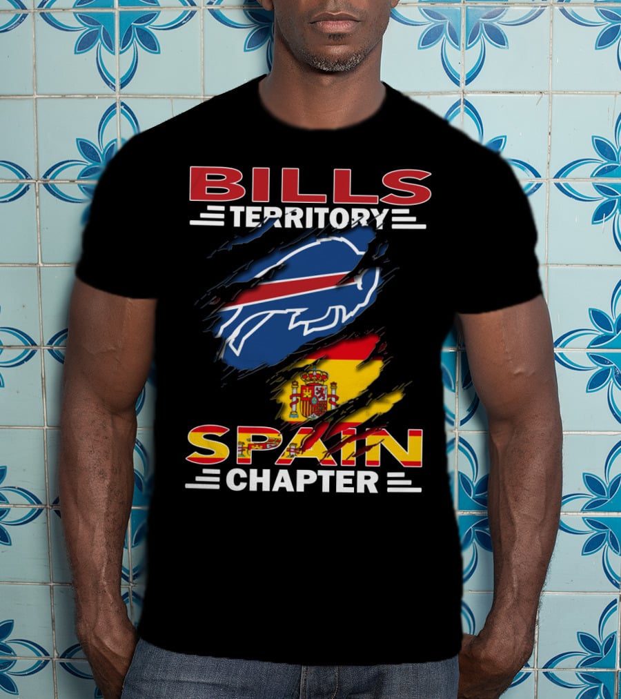Bills Territory Spain Chapter Buffalo Logo Spain Flag T-Shirt