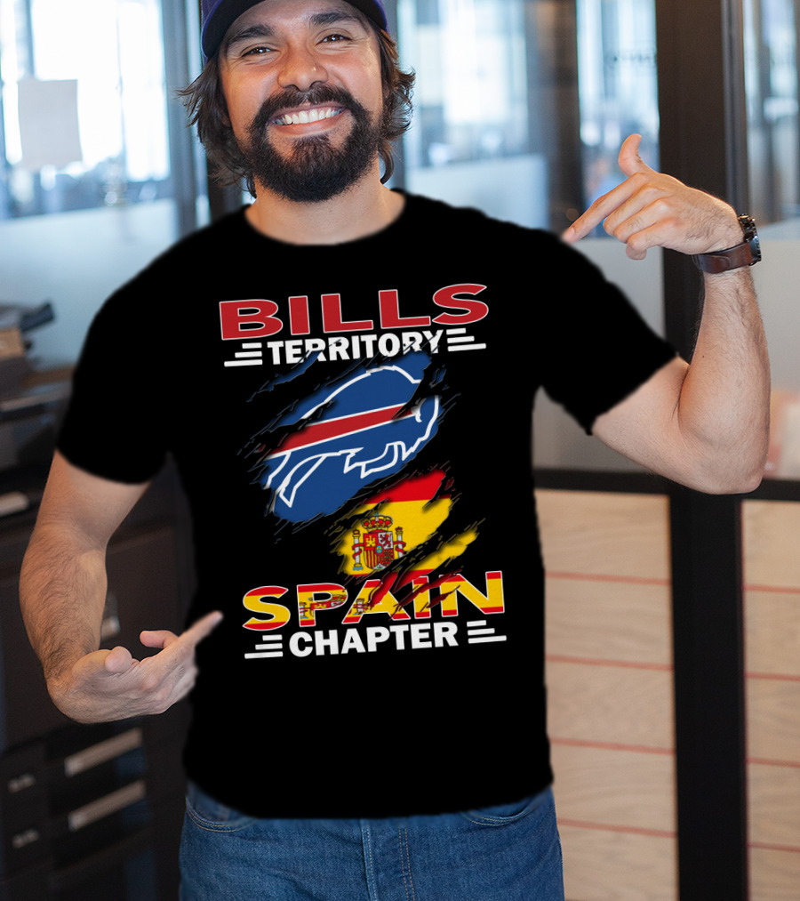 Bills Territory Spain Chapter Buffalo Logo Spain Flag T-Shirt
