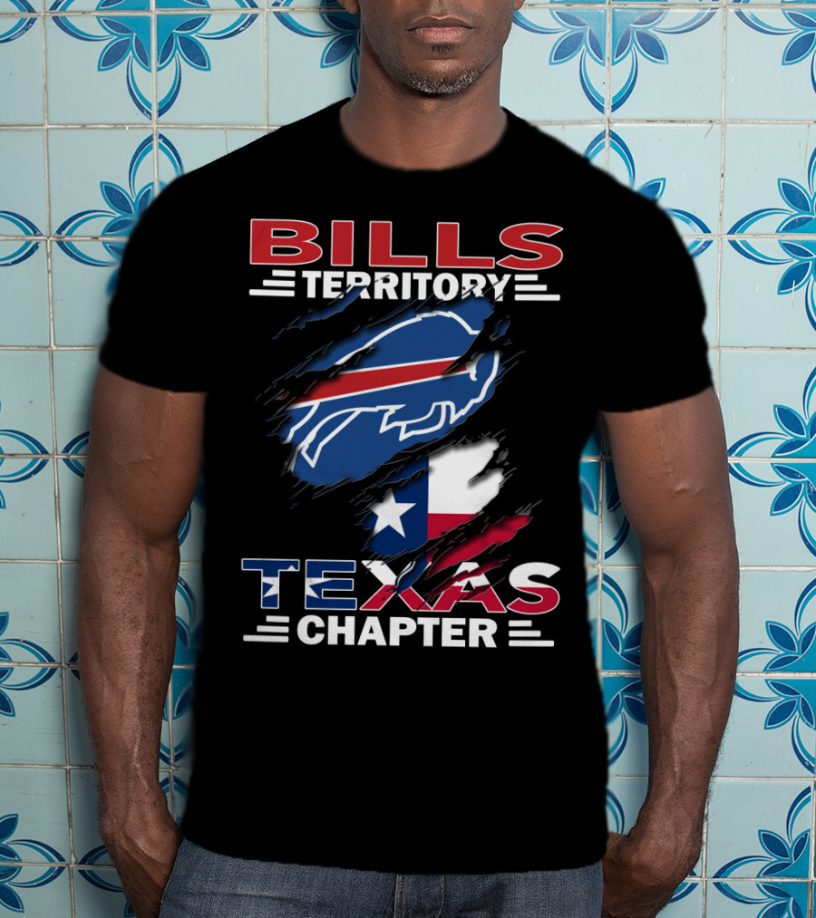 Bills Territory Texas Chapter Buffalo Logo Texas Flag T-Shirt