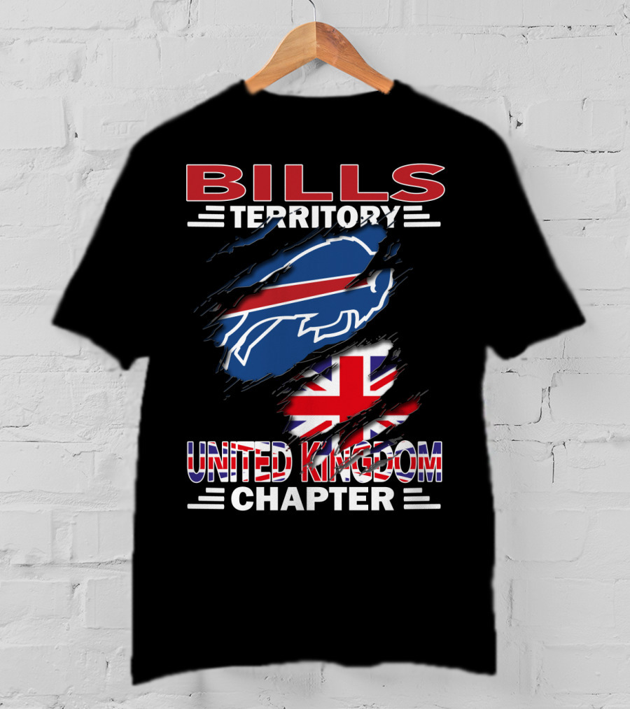 BILLS TERRITORY UNITED KINGDOM CHAPTER Buffalo Logo With Union Jack T-Shirt