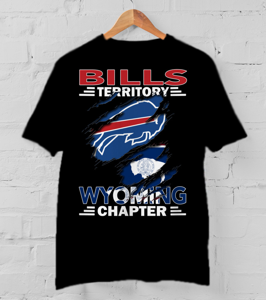 Bills Territory Wyoming Chapter Buffalo Bills Fan Club Wyoming State Flag T-Shirt
