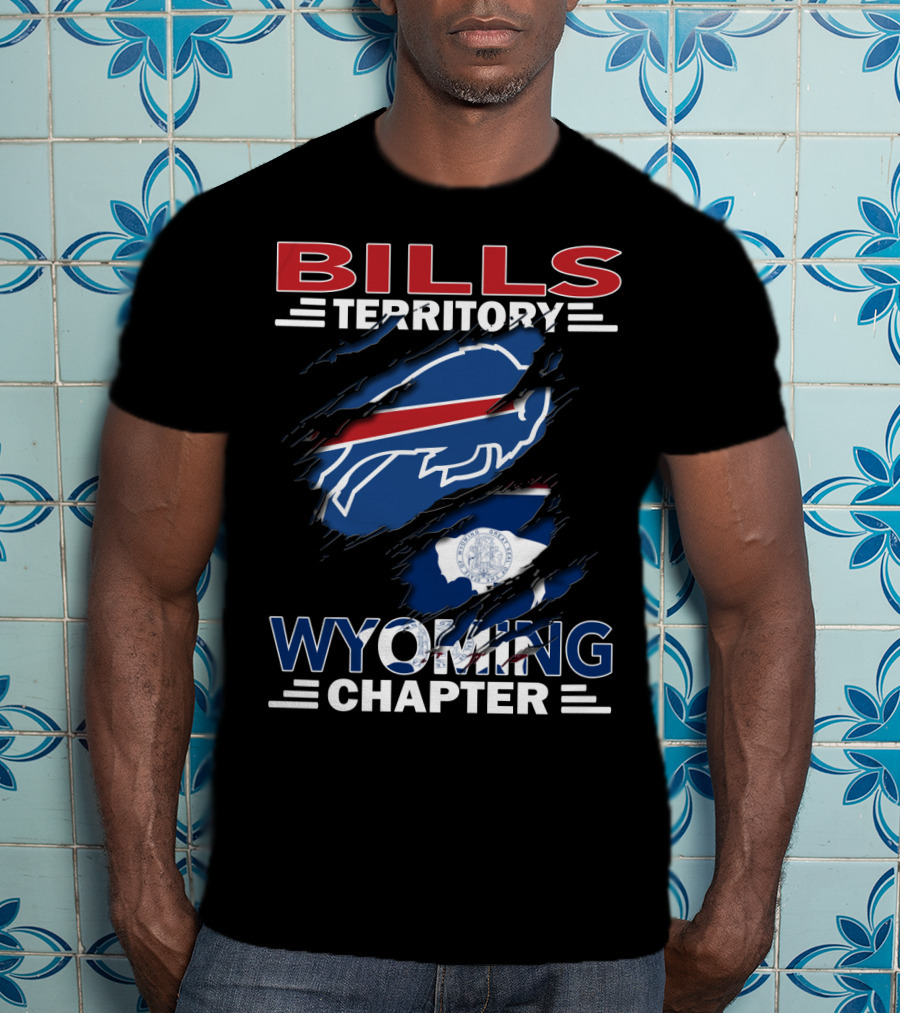 Bills Territory Wyoming Chapter Buffalo Bills Fan Club Wyoming State Flag T-Shirt