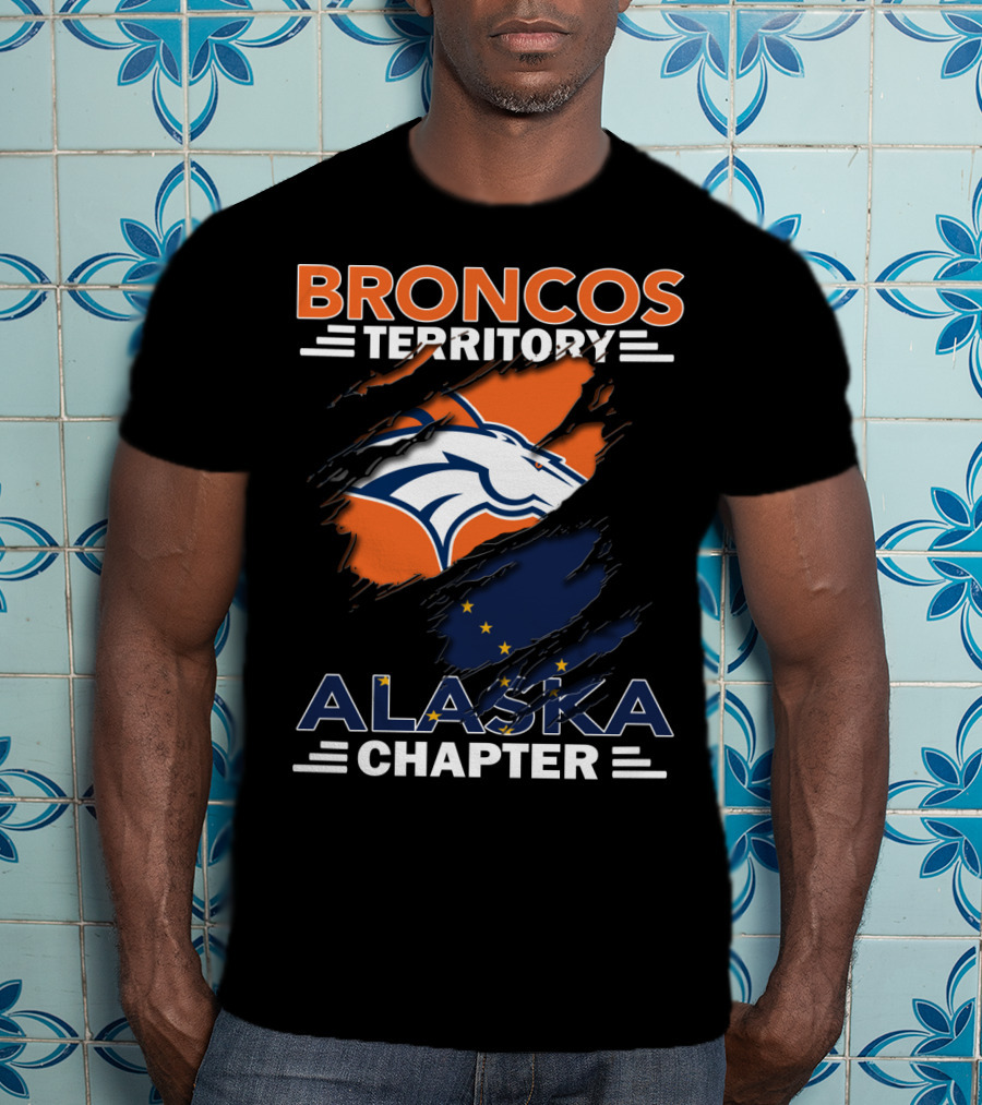 Broncos Territory Alaska Chapter With Iconic Horse Logo And Alaska Flag Elements T-Shirt