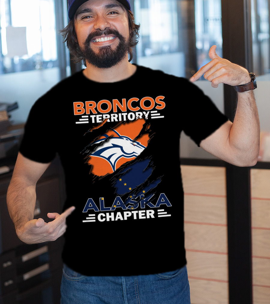 Broncos Territory Alaska Chapter With Iconic Horse Logo And Alaska Flag Elements T-Shirt