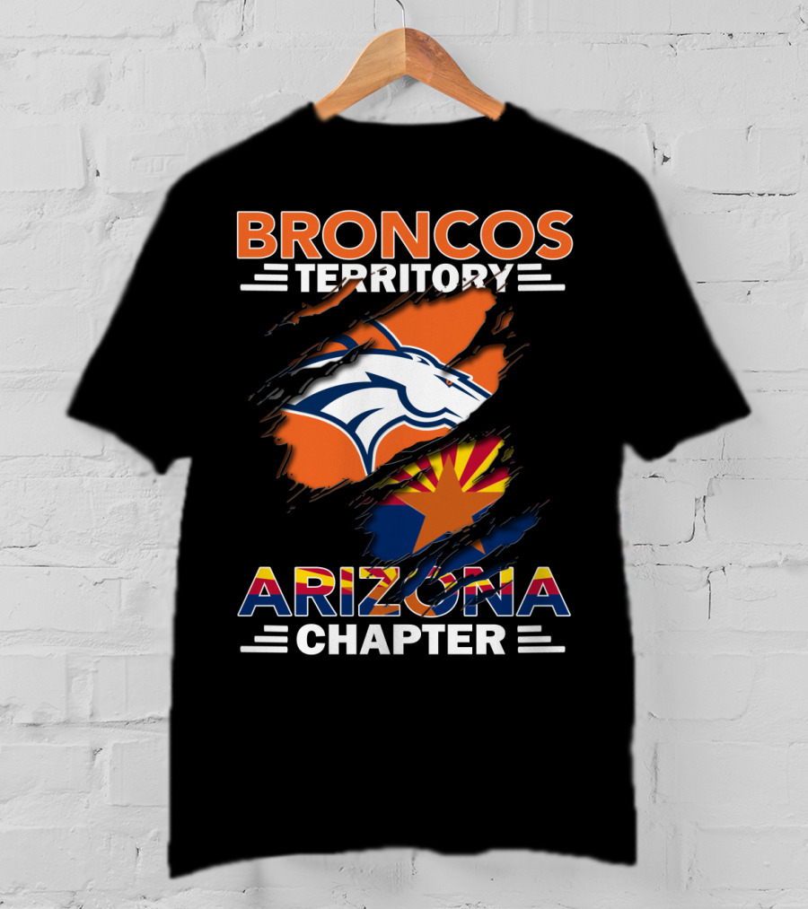 Broncos Territory Arizona Chapter Denver Football Fan Club Logo State Flag T-Shirt