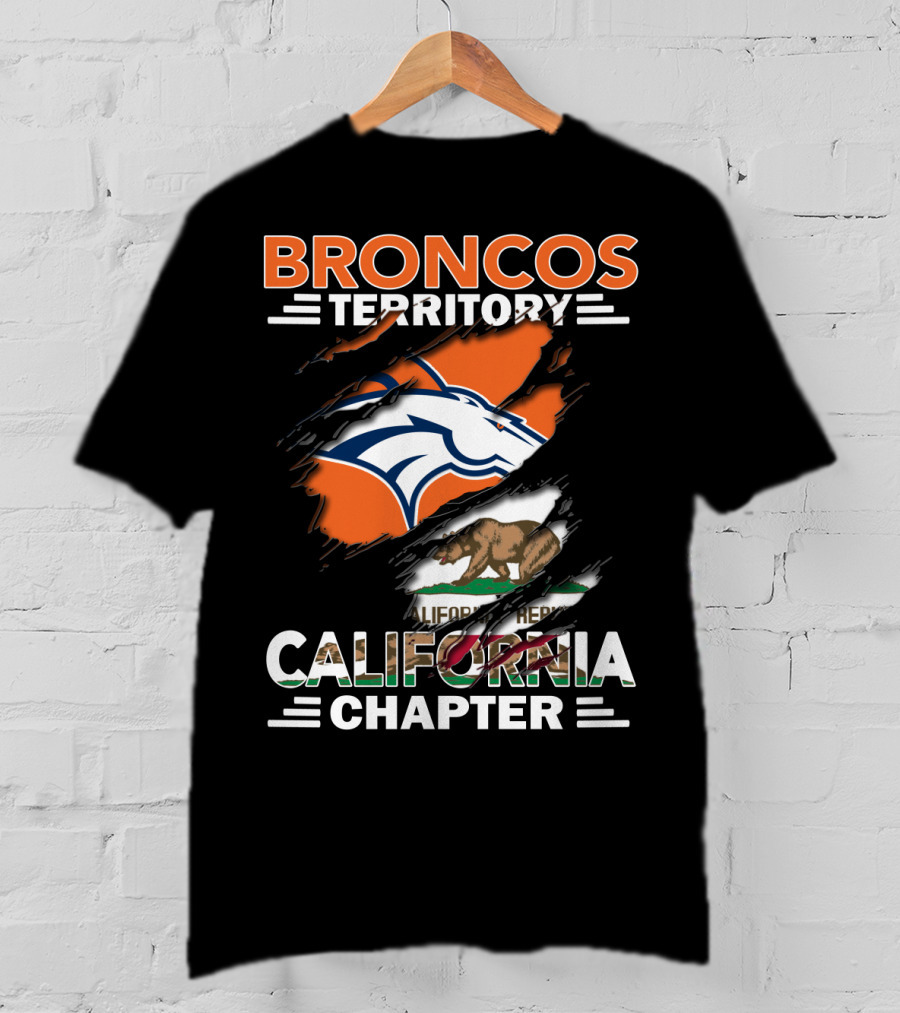 Broncos Territory California Chapter With Logo And Bear Flag Elements T-Shirt