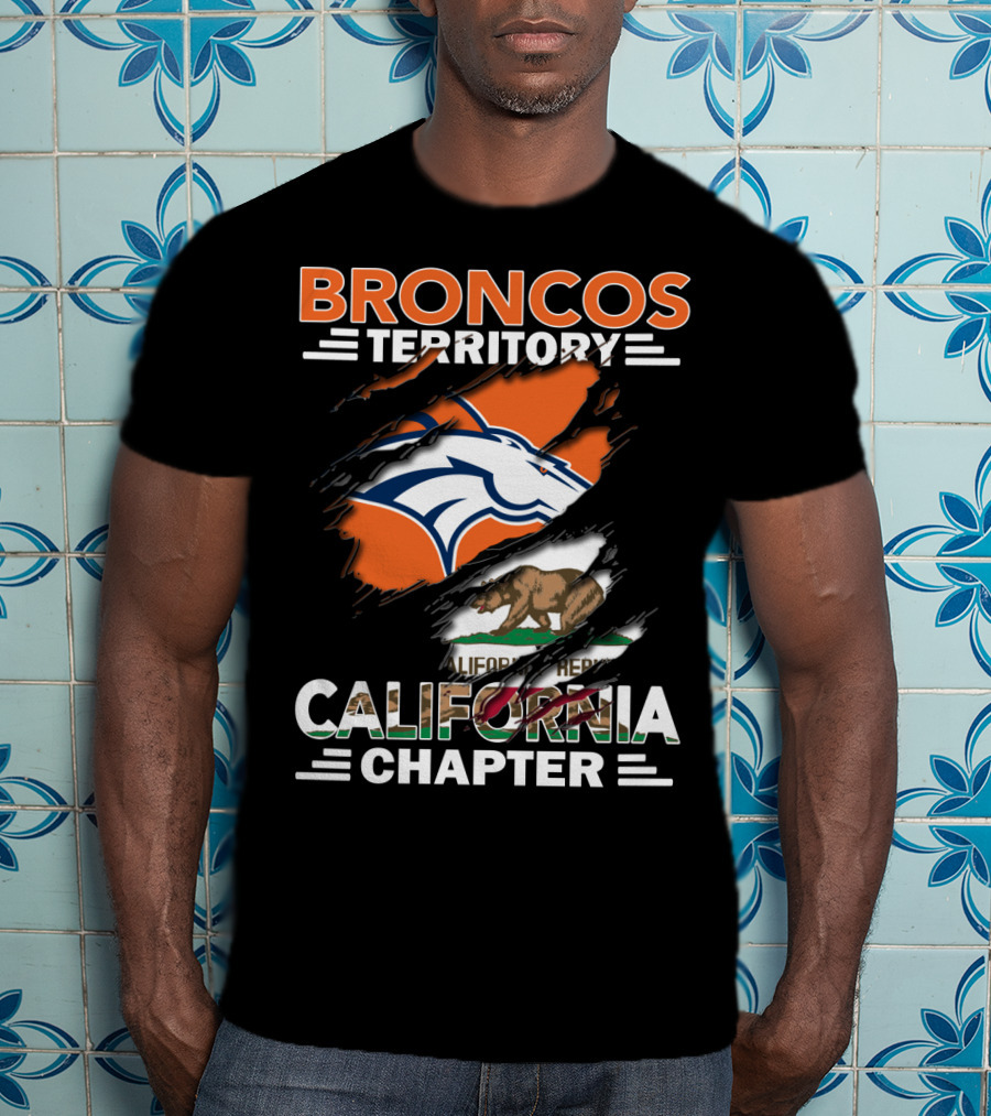 Broncos Territory California Chapter With Logo And Bear Flag Elements T-Shirt