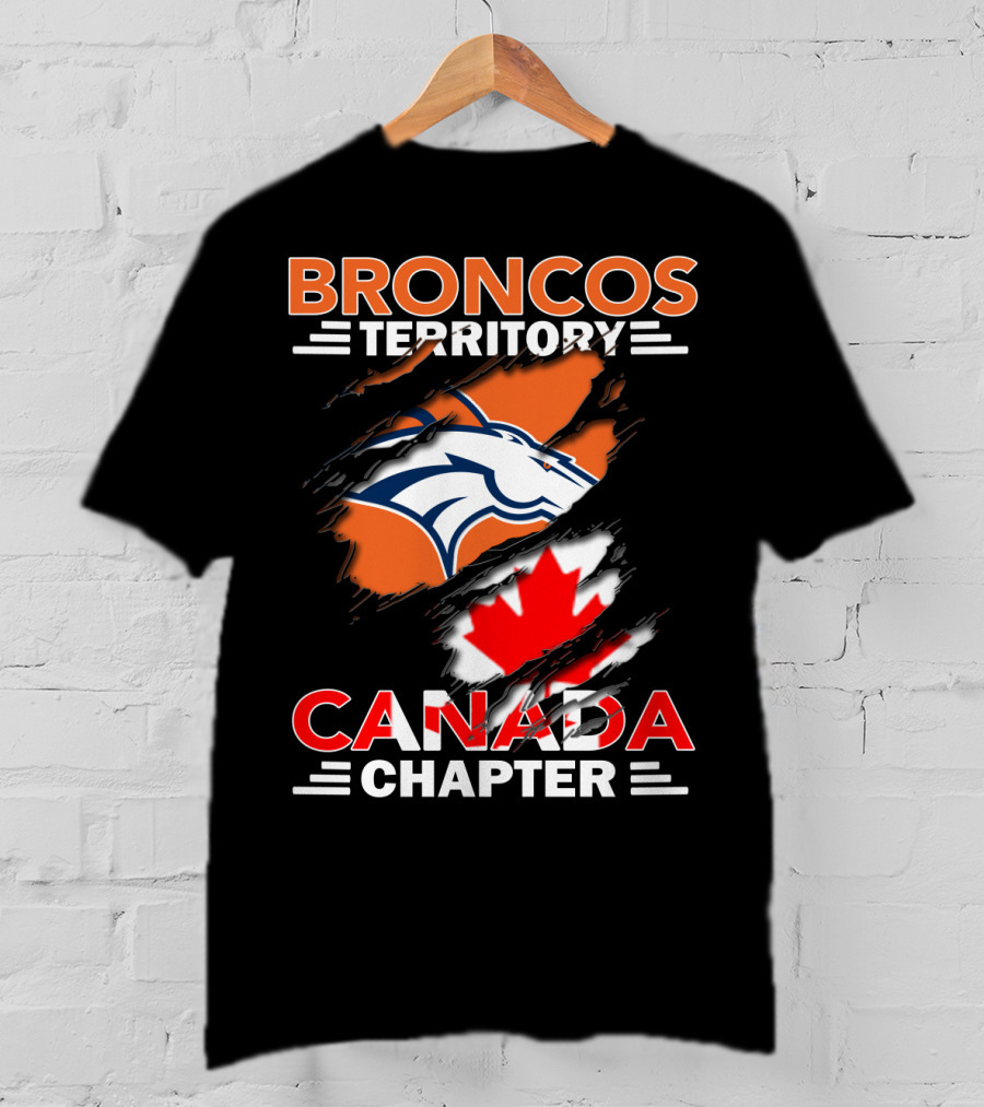 Broncos Territory Canada Chapter Logo With Maple Leaf And Horse Head T-Shirt