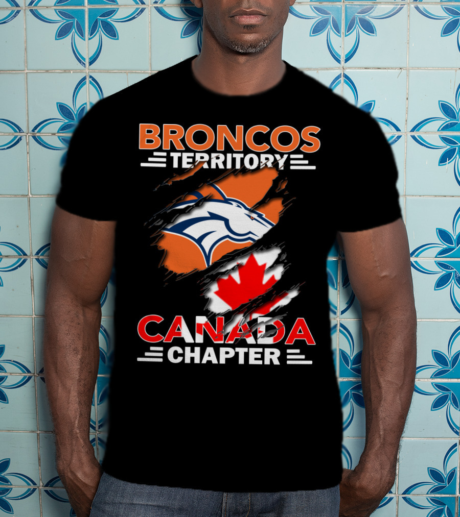 Broncos Territory Canada Chapter Logo With Maple Leaf And Horse Head T-Shirt