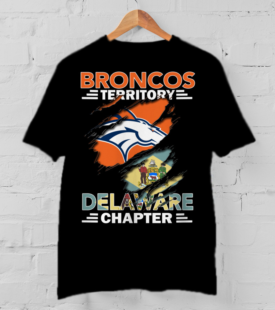 Broncos Territory Delaware Chapter State Flag And Logo Elements T-Shirt
