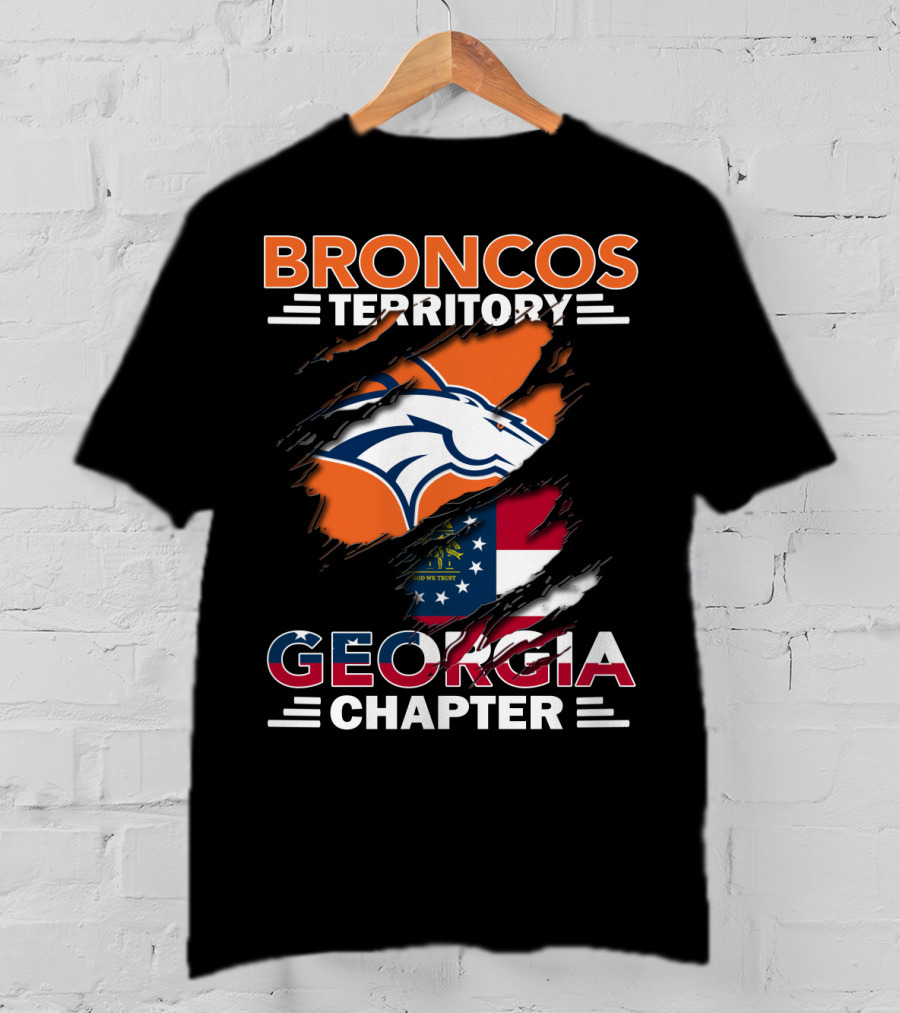 Broncos Territory Georgia Chapter Logo With State Flag And Horse Emblem T-Shirt