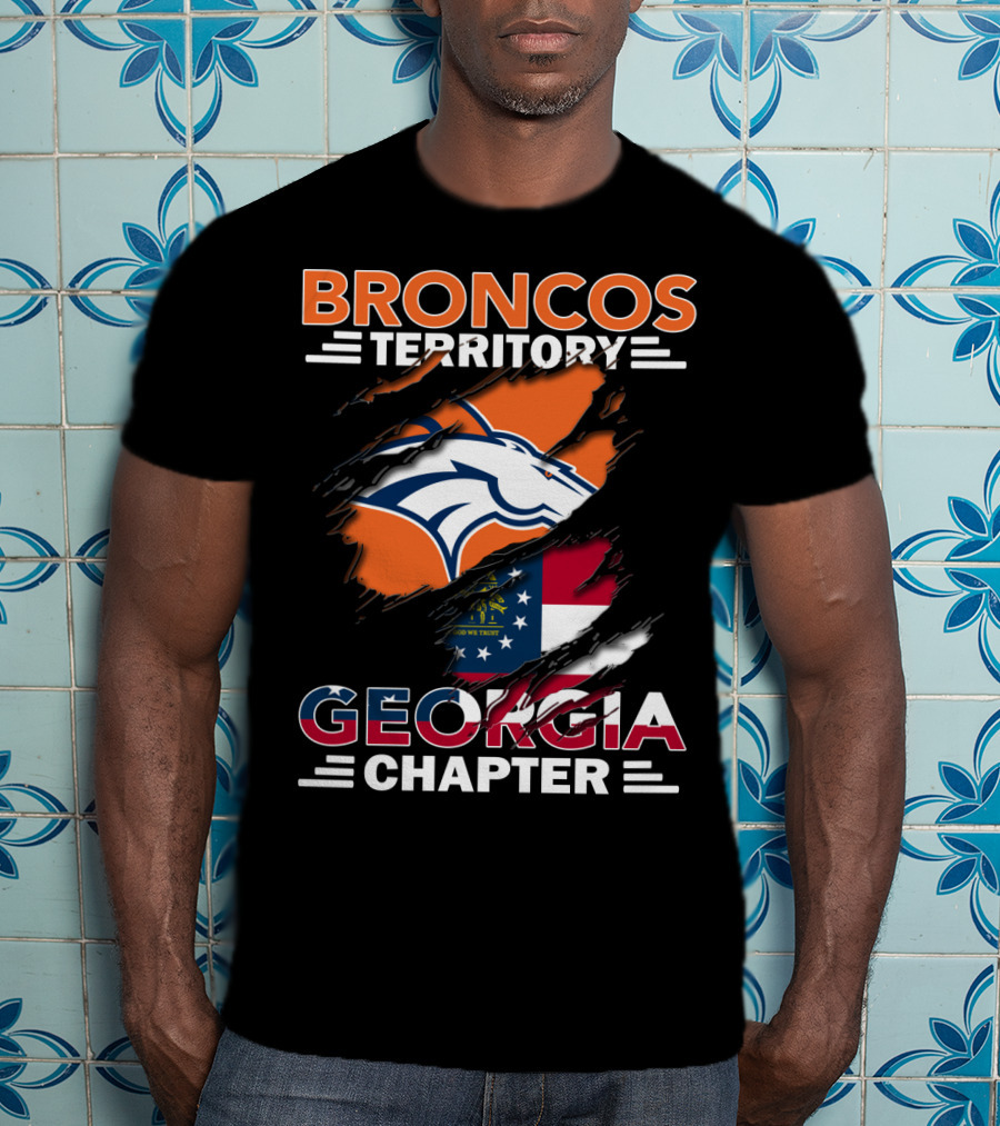 Broncos Territory Georgia Chapter Logo With State Flag And Horse Emblem T-Shirt