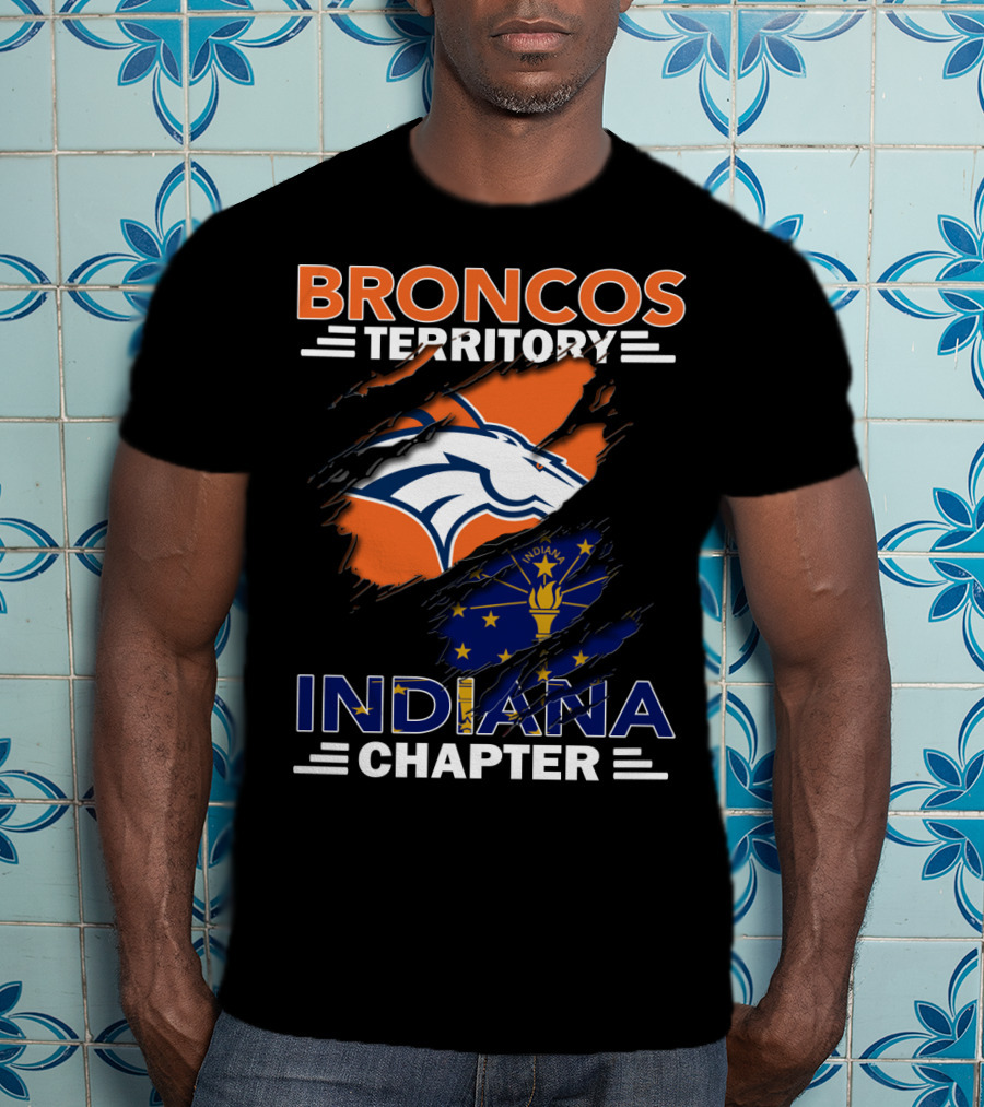 Broncos Territory Indiana Chapter NFL Coat Of Arms T-Shirt