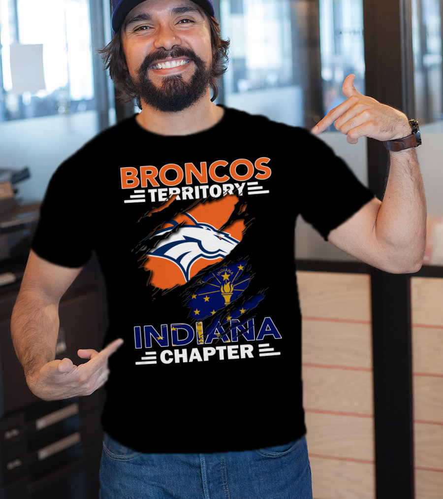 Broncos Territory Indiana Chapter NFL Coat Of Arms T-Shirt