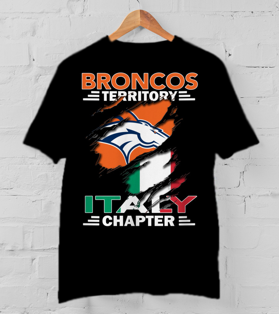 Broncos Territory Italy Chapter Italy Flag Denver T-Shirt