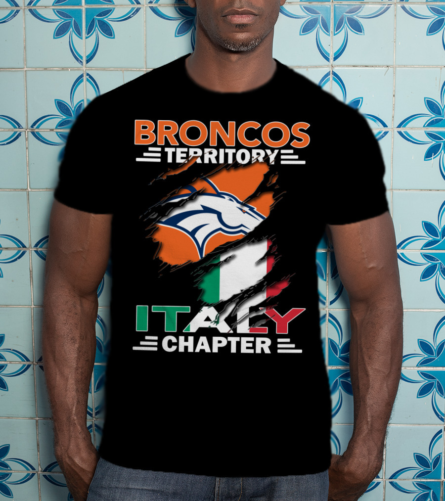 Broncos Territory Italy Chapter Italy Flag Denver T-Shirt