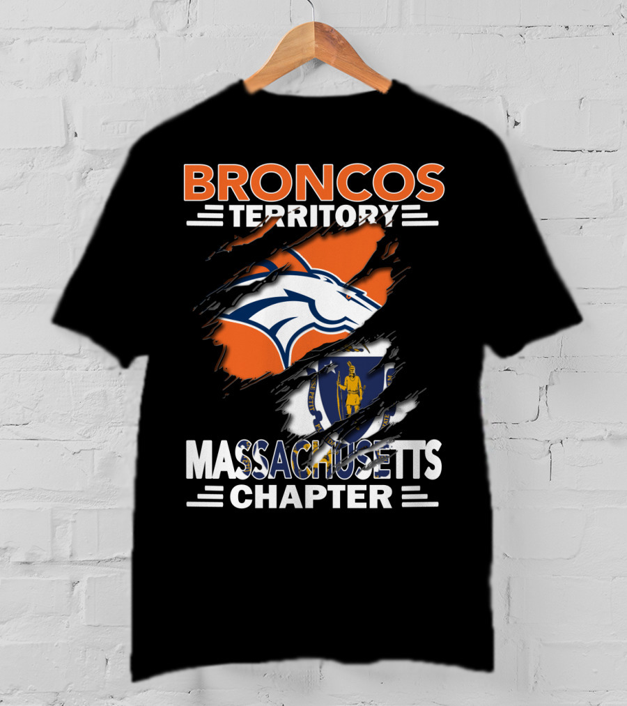 Broncos Territory Massachusetts Chapter Logo And State Flag T-Shirt