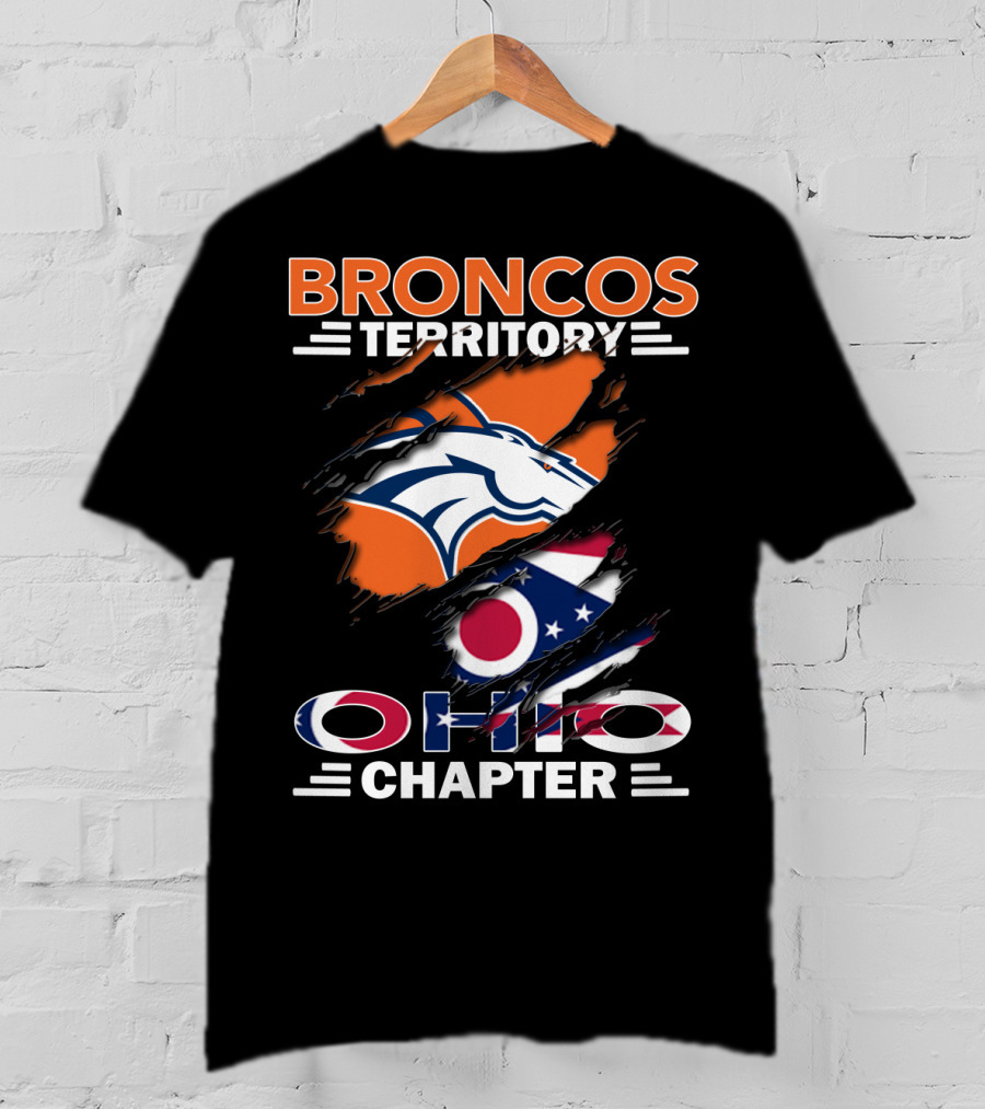 Broncos Territory Ohio Chapter Broncos Logo Ohio Flag T-Shirt