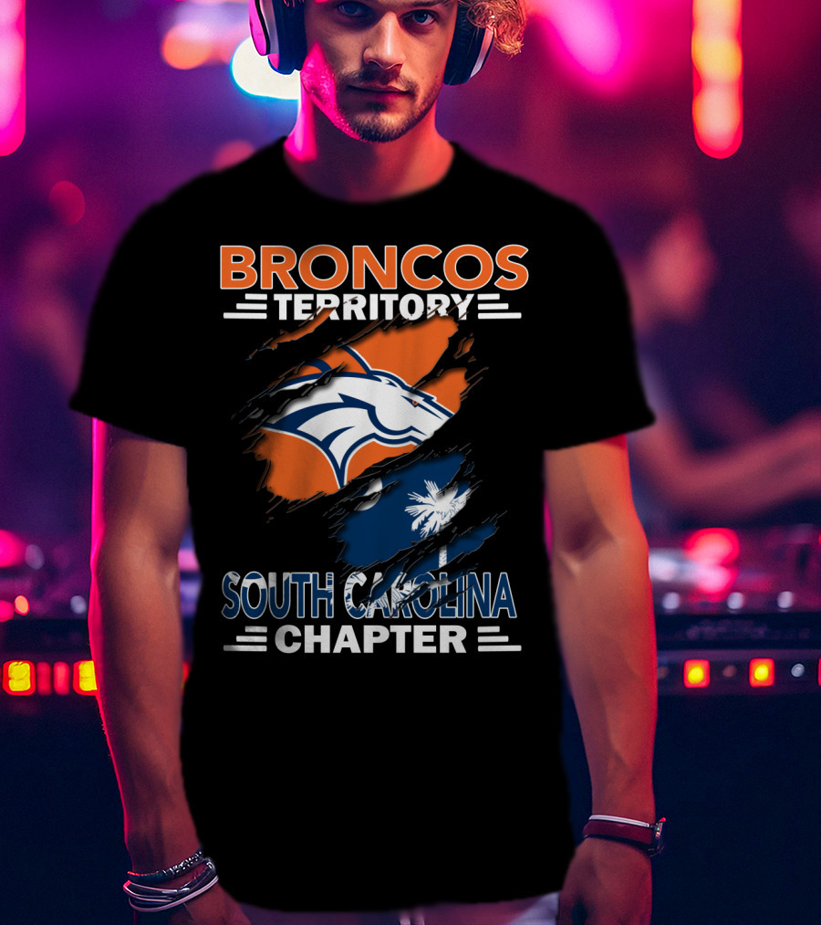 Broncos Territory South Carolina Chapter Logo With Palmetto And Crescent Moon T-Shirt