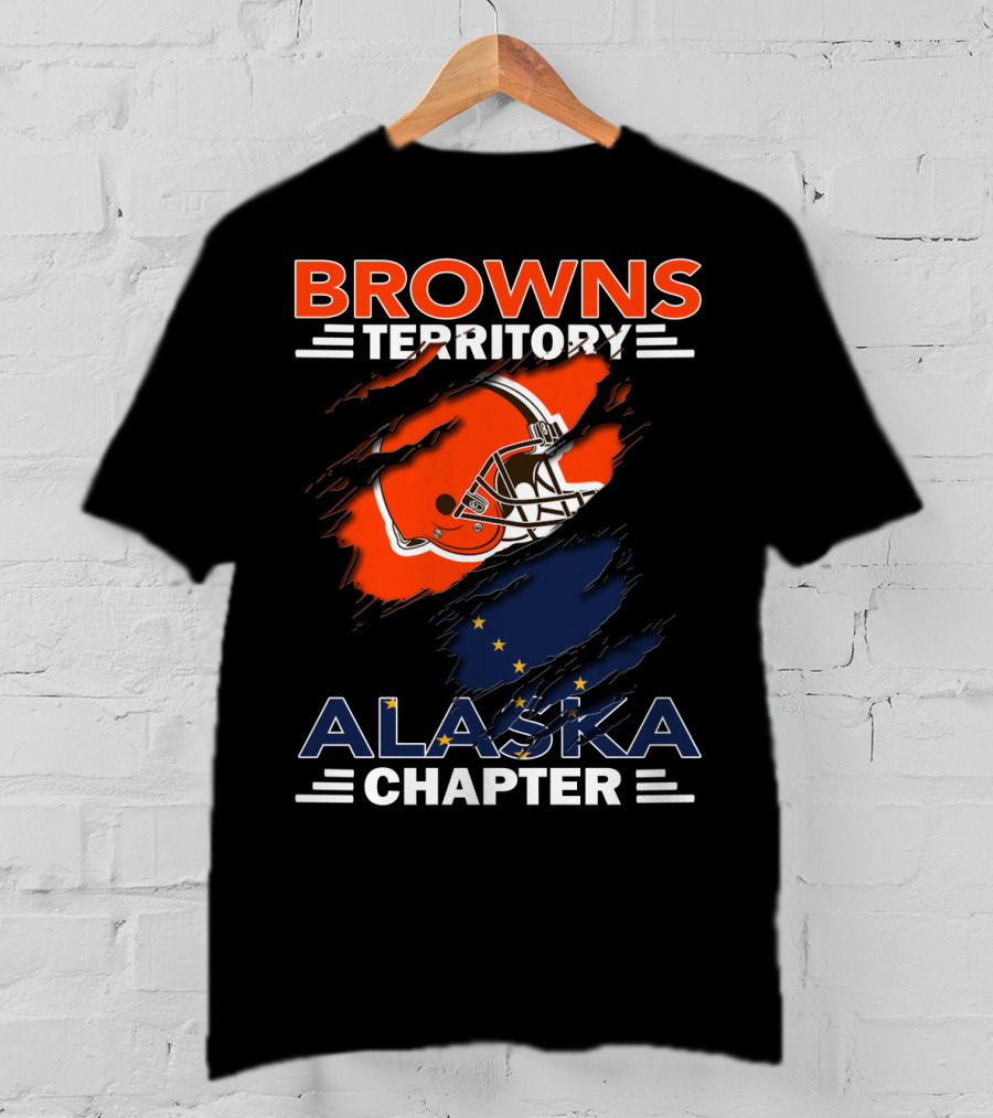 Browns Territory Alaska Chapter Football Helmet And Alaska Flag Integration T-Shirt
