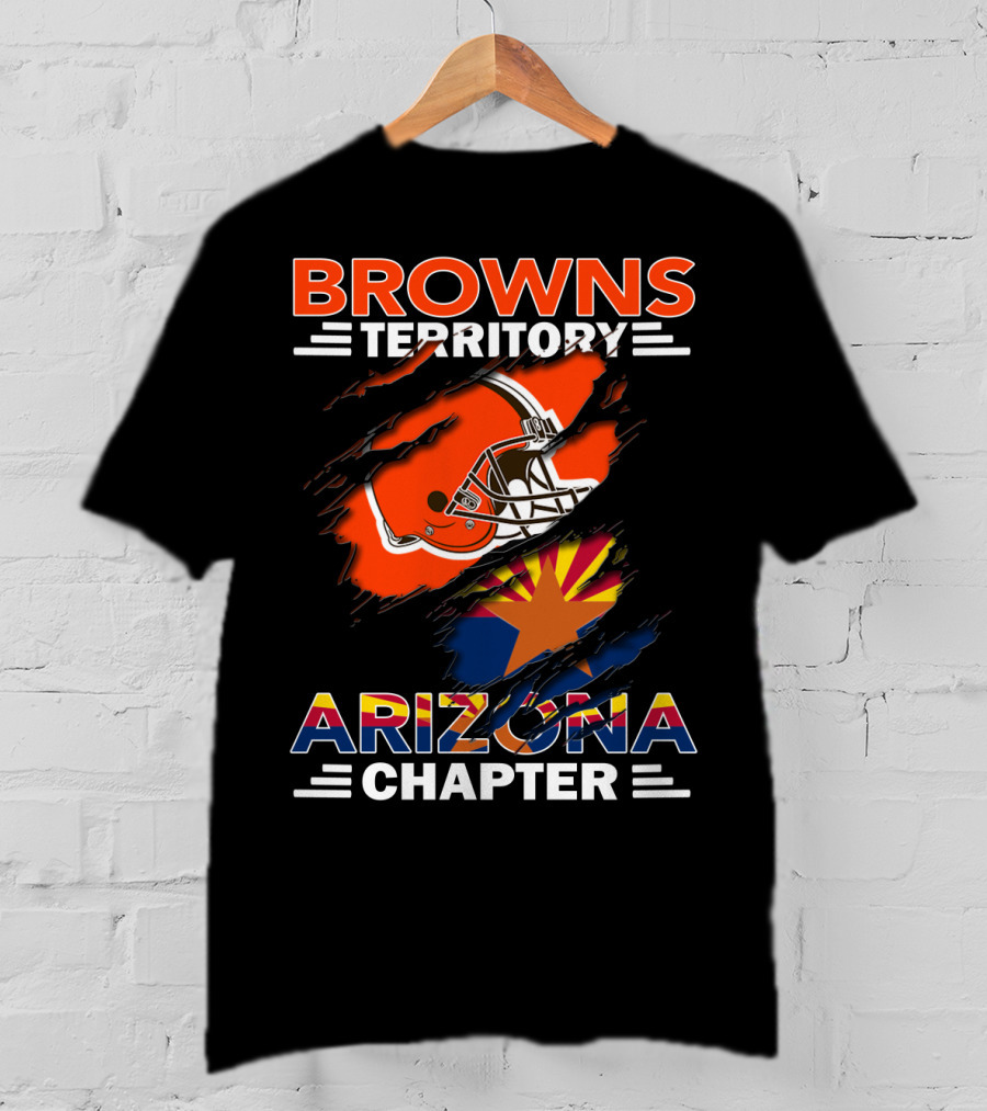 Browns Territory Arizona Chapter Football Helmet Arizona State Flag T-Shirt