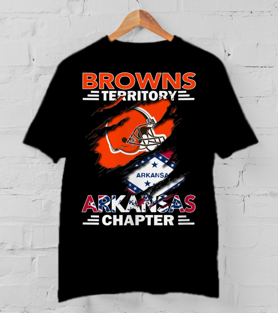 Browns Territory Arkansas Chapter Football Helmet Stars T-Shirt