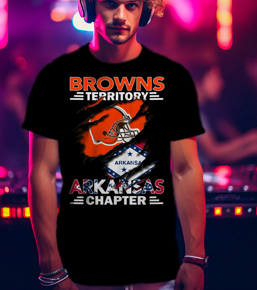 Browns Territory Arkansas Chapter Football Helmet Stars T-Shirt