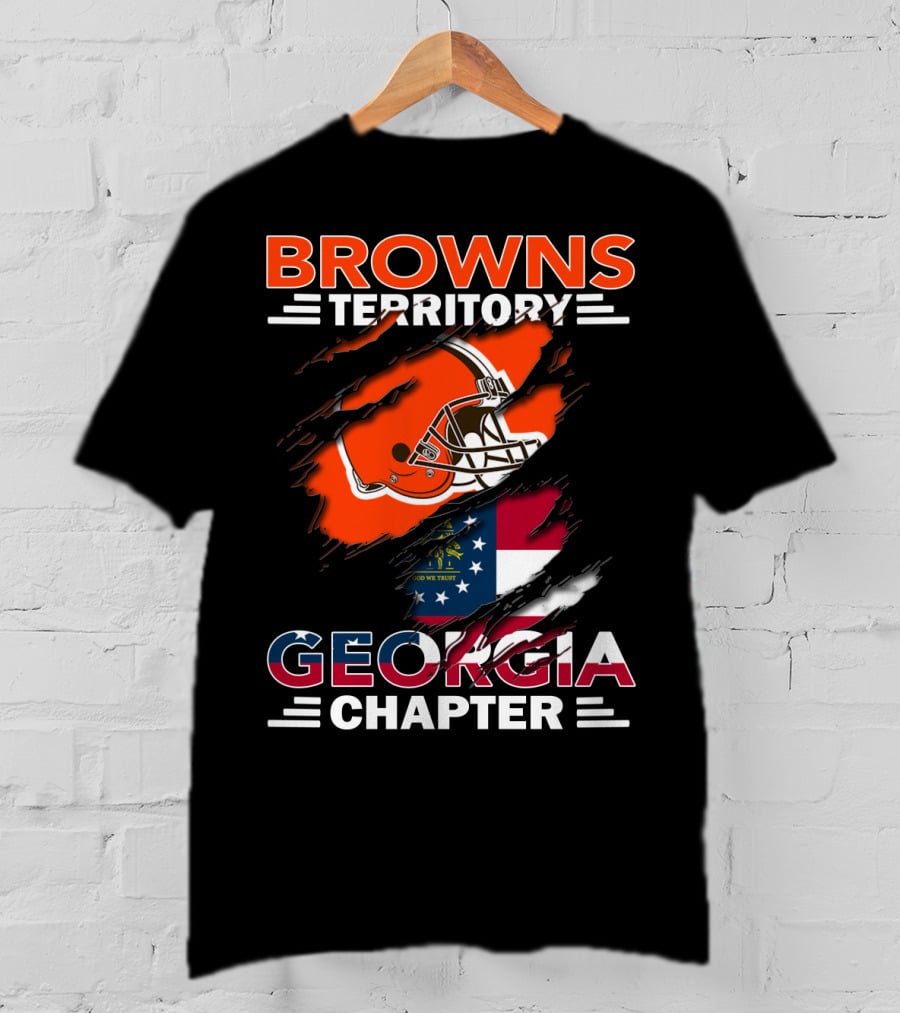 Browns Territory Georgia Chapter Helmet And Flag T-Shirt