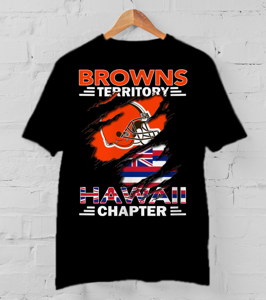Browns Territory Hawaii Chapter Football Helmet Hawaiian Flag T-Shirt
