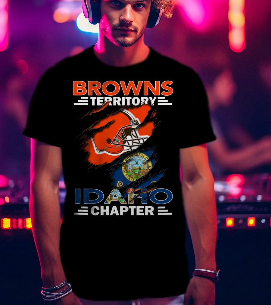 Browns Territory Idaho Chapter State Seal Football Helmet T-Shirt