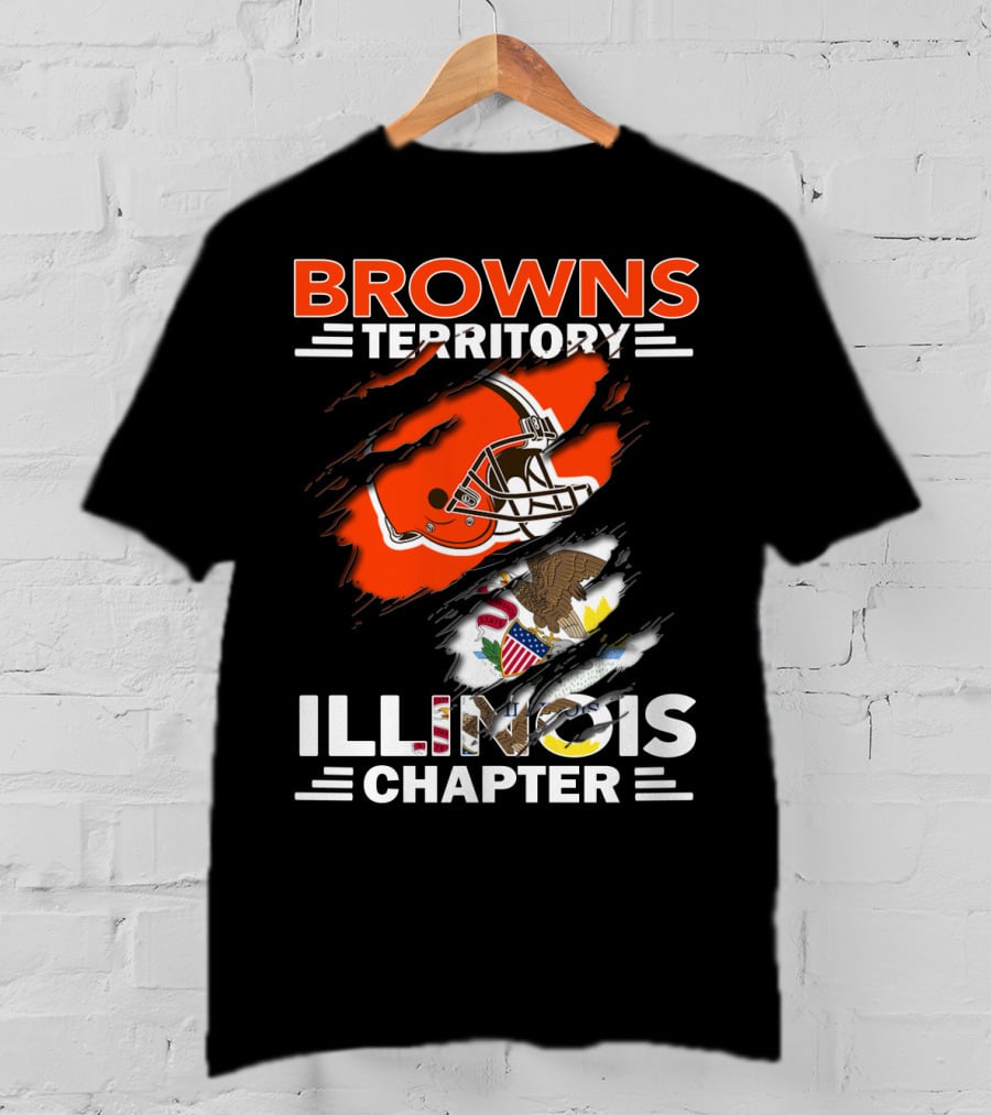 Browns Territory Illinois Chapter Helmet And American Eagle T-Shirt