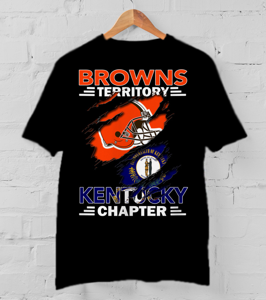 Browns Territory Kentucky Chapter Helmet And State Flag T-Shirt