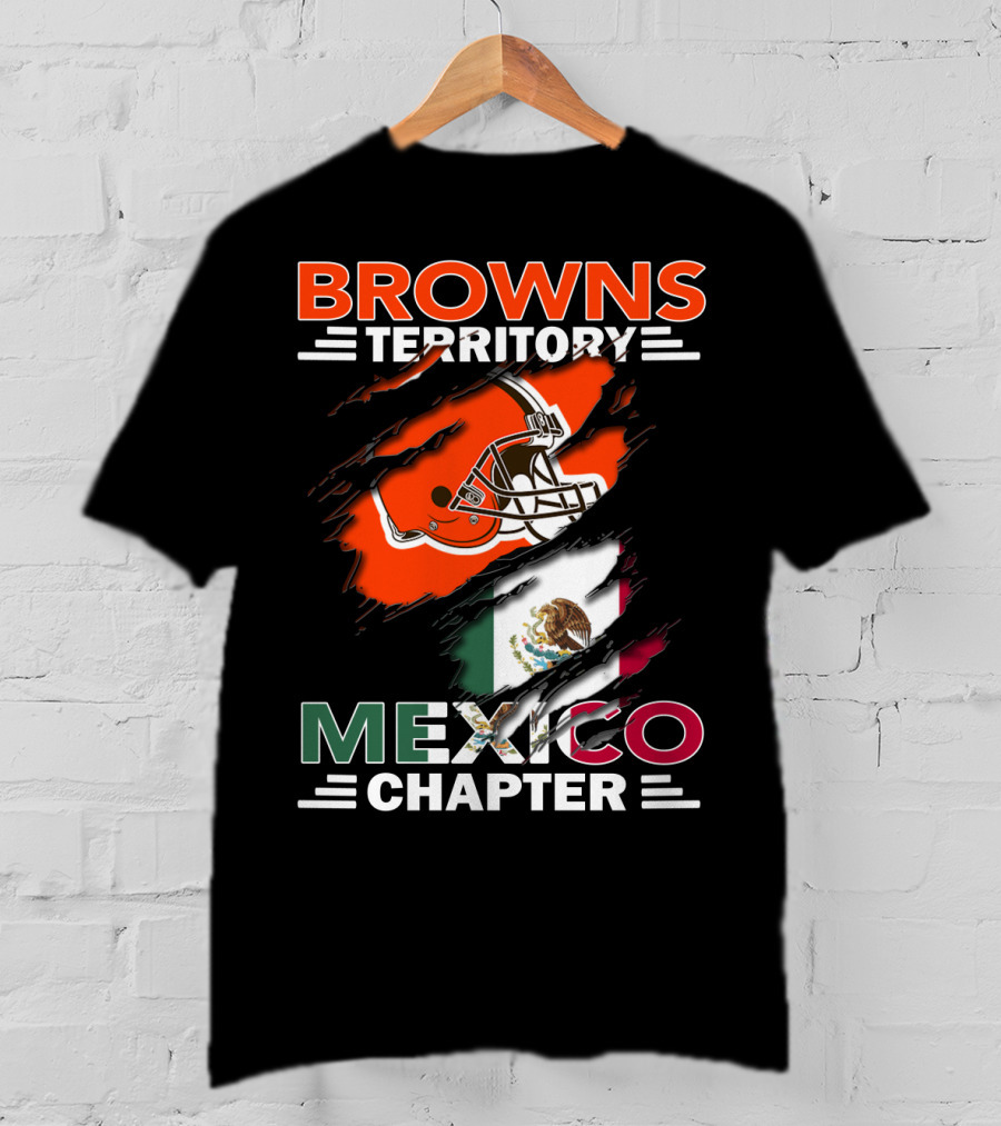 Browns Territory Mexico Chapter Cleveland Football Helmet Mexican Flag T-Shirt