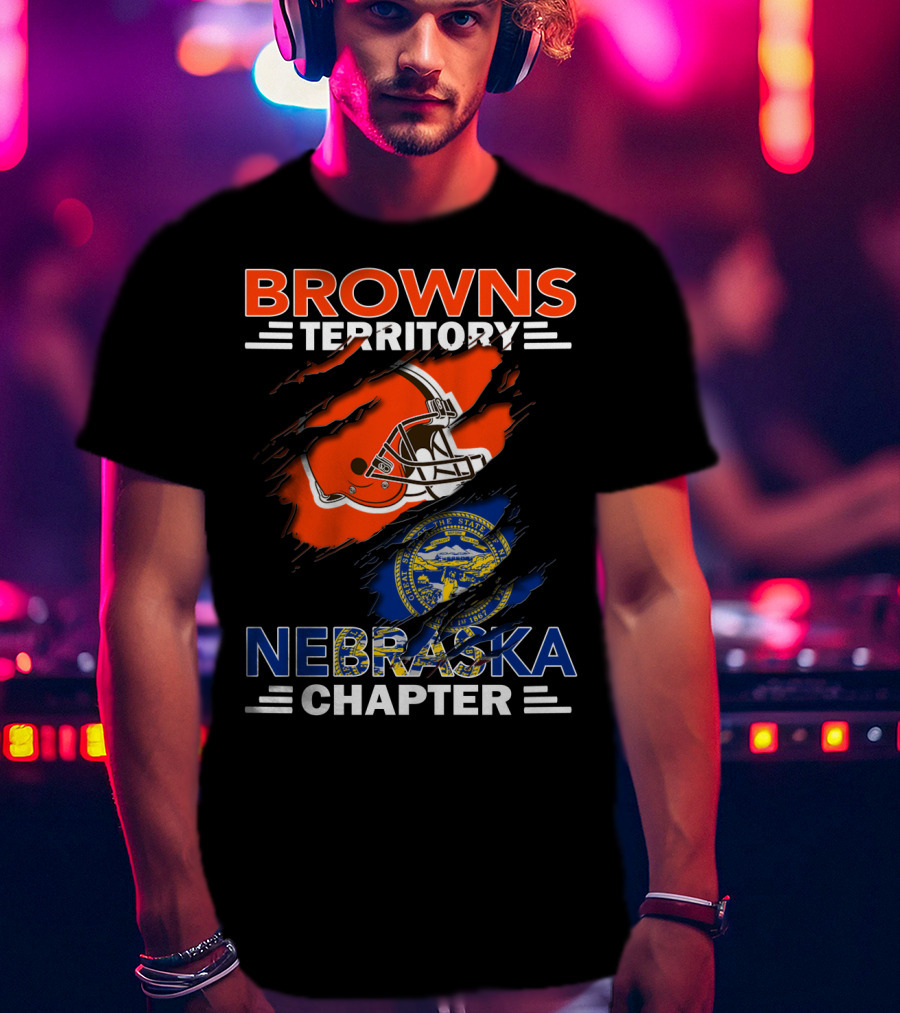 Browns Territory Nebraska Chapter Football Helmet Seal T-Shirt