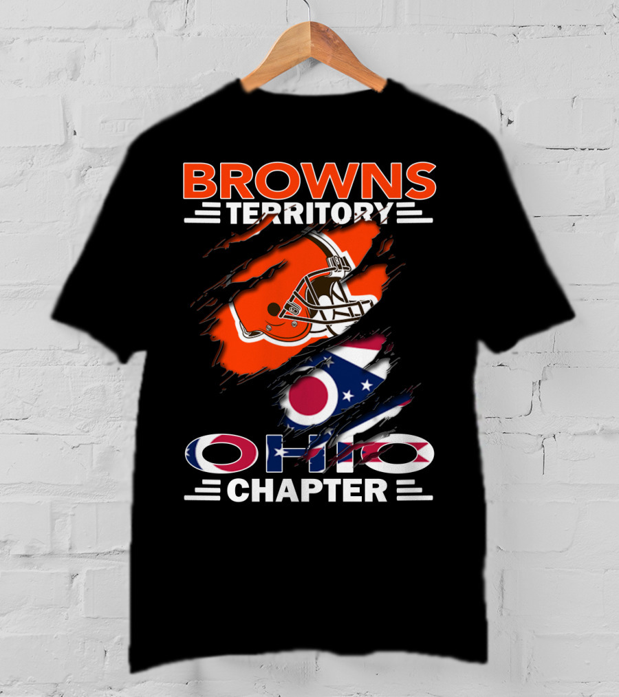 Browns Territory Ohio Chapter Helmet Flag T-Shirt