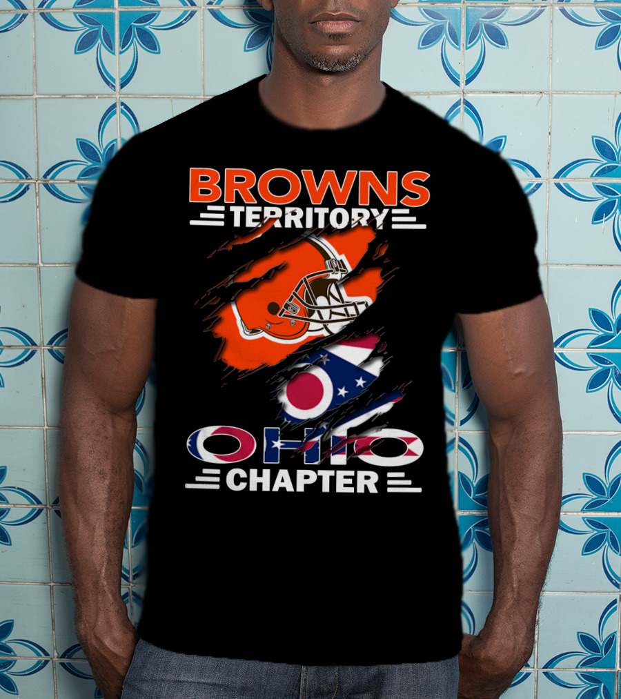 Browns Territory Ohio Chapter Helmet Flag T-Shirt