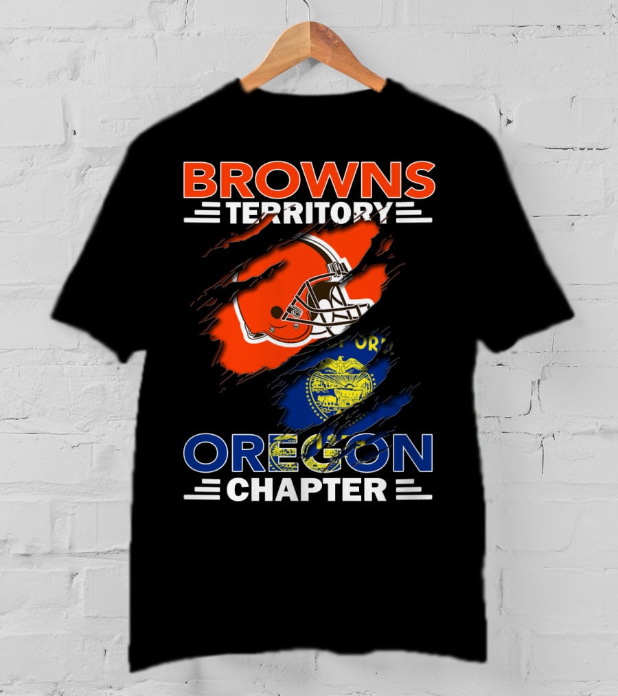Browns Territory Oregon Chapter Football Helmet T-Shirt